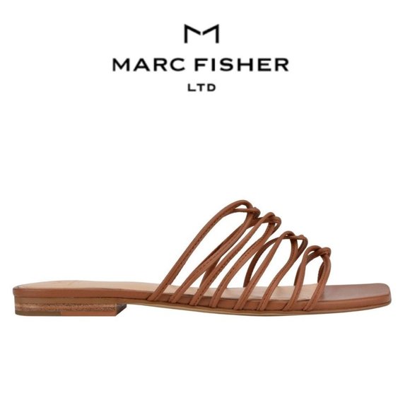 NEW Women's Marc Fisher Ltd Marcio Slide Sandal, Size 6, 7.5 and 10 - Brown - Picture 2 of 8